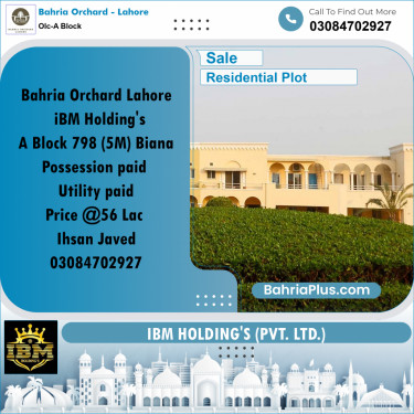 5 Marla Residential Plot for Sale in OLC-A Block -  Bahria Orchard, Lahore - (BP-259475)