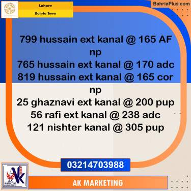 Residential Plot for Sale in Bahria Town, Lahore - (BP-259490)