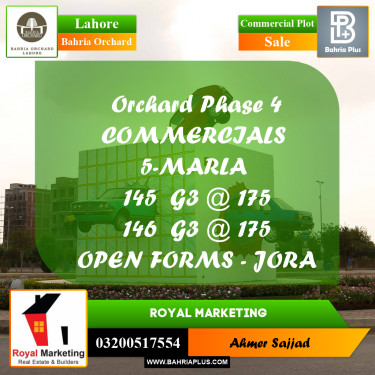 Commercial Plot for Sale in Bahria Orchard, Lahore - (BP-259575)