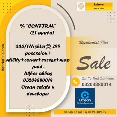 Residential Plot for Sale in Bahria Town, Lahore - (BP-259597)