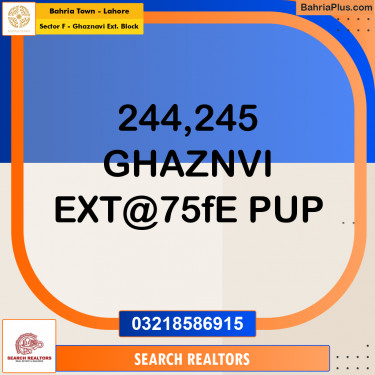 Residential Plot for Sale in Sector F - Ghaznavi Ext. Block -  Bahria Town, Lahore - (BP-259616)