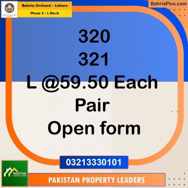 5 Marla Residential Plot for Sale in Phase 2 - L Block -  Bahria Orchard, Lahore - (BP-259617)