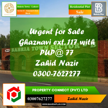 Residential Plot for Sale in Sector F - Ghaznavi Ext. Block -  Bahria Town, Lahore - (BP-259673)