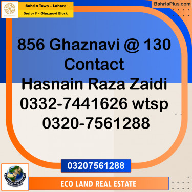 10 Marla Residential Plot for Sale in Sector F - Ghaznavi Block -  Bahria Town, Lahore - (BP-259682)