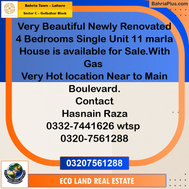10.66 Marla Residential House for Sale in Sector C - Gulbahar Block -  Bahria Town, Lahore - (BP-259685)