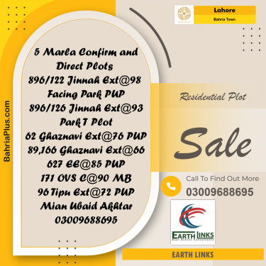 Residential Plot for Sale in Bahria Town, Lahore - (BP-259835)