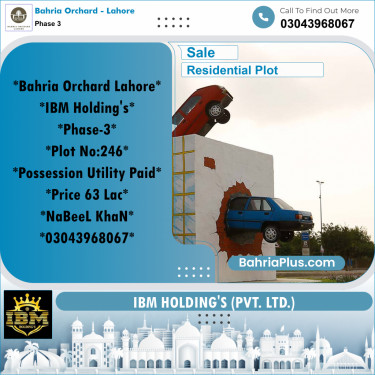 8 Marla Residential Plot for Sale in Phase 3 -  Bahria Orchard, Lahore - (BP-259897)