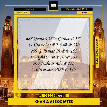 Residential Plot for Sale in Bahria Town, Lahore - (BP-259935)
