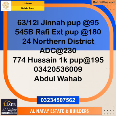Residential Plot for Sale in Bahria Town, Lahore - (BP-259957)