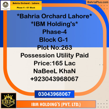 1 Kanal Residential Plot for Sale in Phase 4 - G1 Block -  Bahria Orchard, Lahore - (BP-259975)