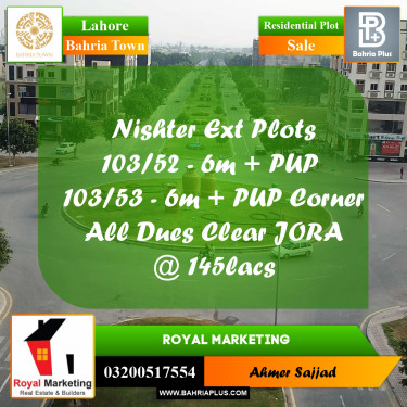 Residential Plot for Sale in Bahria Town, Lahore - (BP-260025)