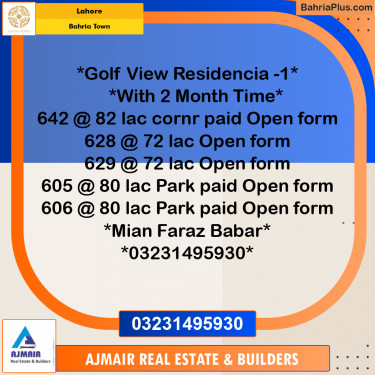 Residential Plot for Sale in Bahria Town, Lahore - (BP-260030)