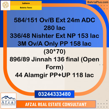 Residential Plot for Sale in Bahria Town, Lahore - (BP-260052)