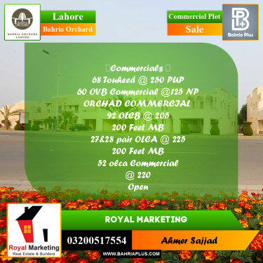 Commercial Plot for Sale in Bahria Orchard, Lahore - (BP-260076)