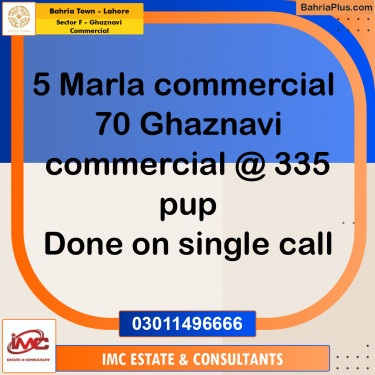 Commercial Plot for Sale in Sector F - Ghaznavi Commercial -  Bahria Town, Lahore - (BP-260153)