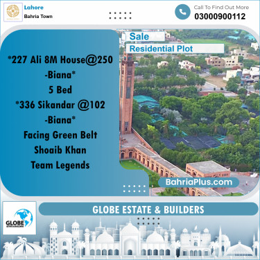 10 Marla Residential Plot for Sale in Bahria Town, Lahore - (BP-260167)