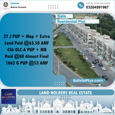 Residential Plot for Sale in Bahria Orchard, Lahore - (BP-260208)