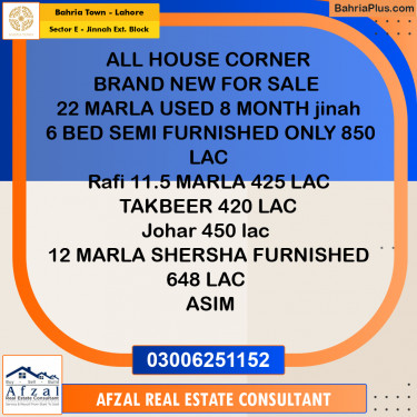5 Marla Residential House for Sale in Sector E - Jinnah Ext. Block -  Bahria Town, Lahore - (BP-260249)