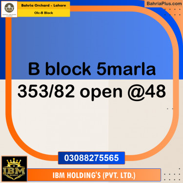 5 Marla Residential Plot for Sale in OLC-B Block -  Bahria Orchard, Lahore - (BP-260288)