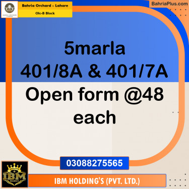 5 Marla Residential Plot for Sale in OLC-B Block -  Bahria Orchard, Lahore - (BP-260293)