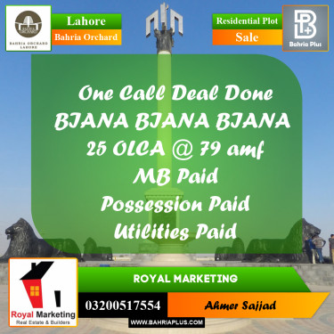 Residential Plot for Sale in Bahria Orchard, Lahore - (BP-260338)
