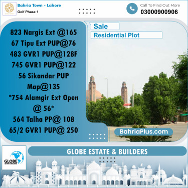 Residential Plot for Sale in Golf Phase 1 -  Bahria Town, Lahore - (BP-260351)