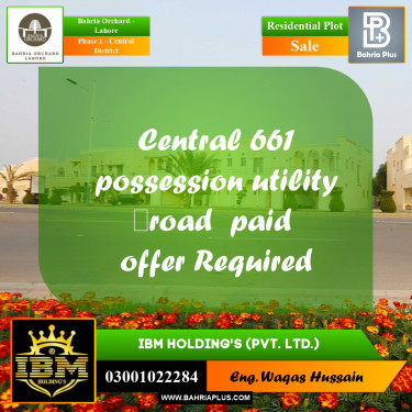 10 Marla Residential Plot for Sale in Phase 1 - Central District -  Bahria Orchard, Lahore - (BP-260400)