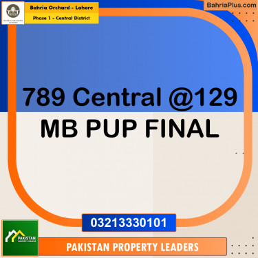 10 Marla Residential Plot for Sale in Phase 1 - Central District -  Bahria Orchard, Lahore - (BP-260404)