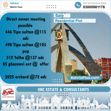 Residential Plot for Sale in Bahria Town, Lahore - (BP-260413)