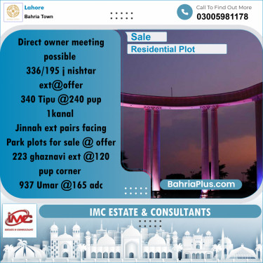 Residential Plot for Sale in Bahria Town, Lahore - (BP-260414)