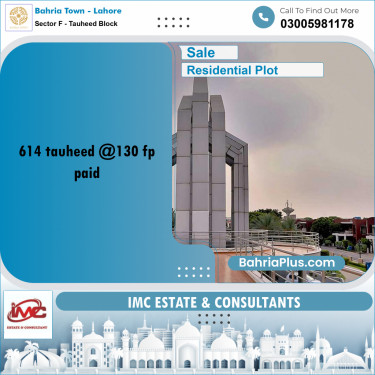 10 Marla Residential Plot for Sale in Sector F - Tauheed Block -  Bahria Town, Lahore - (BP-260423)