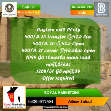 Residential Plot for Sale in Bahria Orchard, Lahore - (BP-260553)