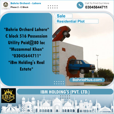 8 Marla Residential Plot for Sale in Phase 2 - C Block -  Bahria Orchard, Lahore - (BP-260554)
