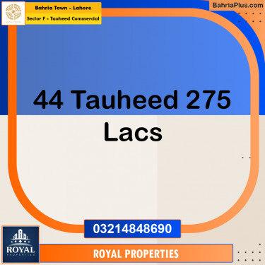 5 Marla Commercial Plot for Sale in Sector F - Tauheed Commercial -  Bahria Town, Lahore - (BP-260588)