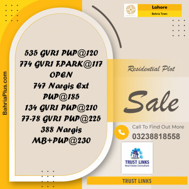 Residential Plot for Sale in Bahria Town, Lahore - (BP-260684)