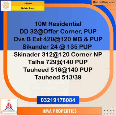 Residential Plot for Sale in Bahria Town, Lahore - (BP-260697)