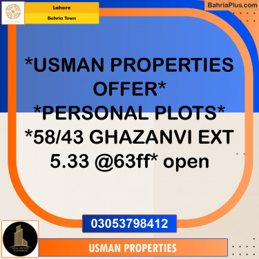 Residential Plot for Sale in Bahria Town, Lahore - (BP-260736)