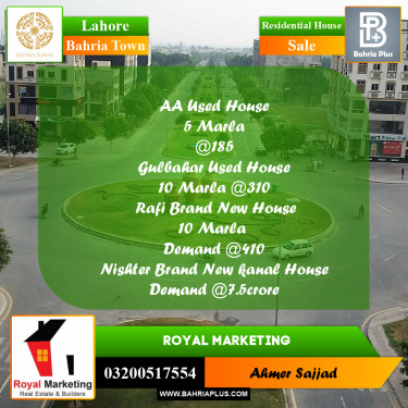 Residential House for Sale in Bahria Town, Lahore - (BP-260761)