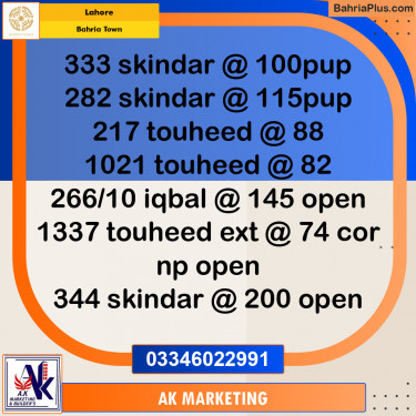 10 Marla Residential Plot for Sale in Bahria Town, Lahore - (BP-260770)