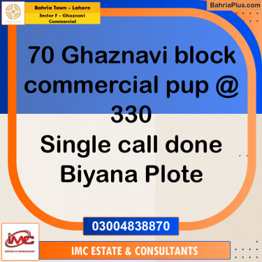 5 Marla Commercial Plot for Sale in Sector F - Ghaznavi Commercial -  Bahria Town, Lahore - (BP-260779)