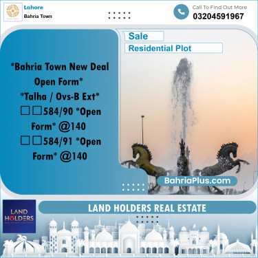 10 Marla Residential Plot for Sale in Bahria Town, Lahore - (BP-260821)