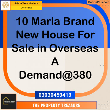 10 Marla Residential House for Sale in Overseas A -  Bahria Town, Lahore - (BP-260849)