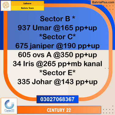 Residential Plot for Sale in Bahria Town, Lahore - (BP-260855)
