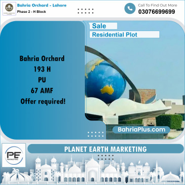 8 Marla Residential Plot for Sale in Phase 2 - H Block -  Bahria Orchard, Lahore - (BP-260869)