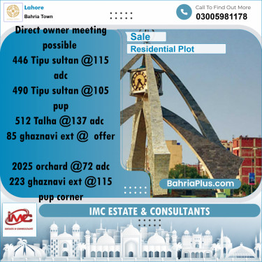 Residential Plot for Sale in Bahria Town, Lahore - (BP-260898)