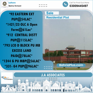 Residential Plot for Sale in Bahria Orchard, Lahore - (BP-260948)