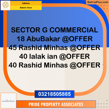 Commercial Plot for Sale in Bahria Town, Lahore - (BP-260986)