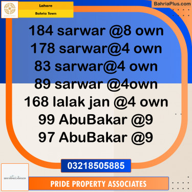 Residential Plot for Sale in Bahria Town, Lahore - (BP-260994)