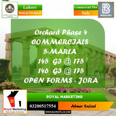 Commercial Plot for Sale in Bahria Orchard, Lahore - (BP-261077)