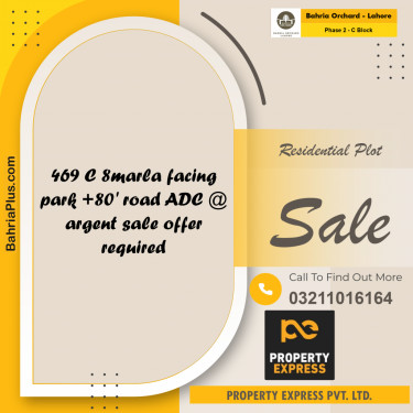8 Marla Residential Plot for Sale in Phase 2 - C Block -  Bahria Orchard, Lahore - (BP-261093)